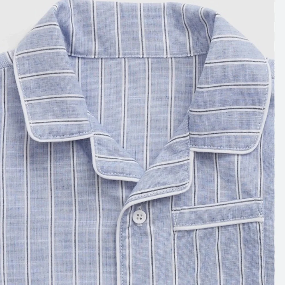 Gap 100% Recycled Striped PJ Set | Size 8 Unisex Color Blue stripe